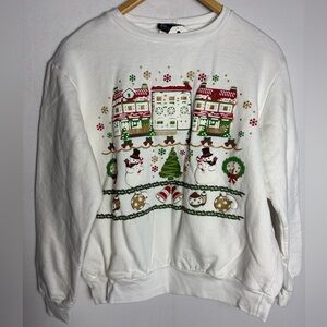 Vintage Festive White Holiday Sweatshirt
